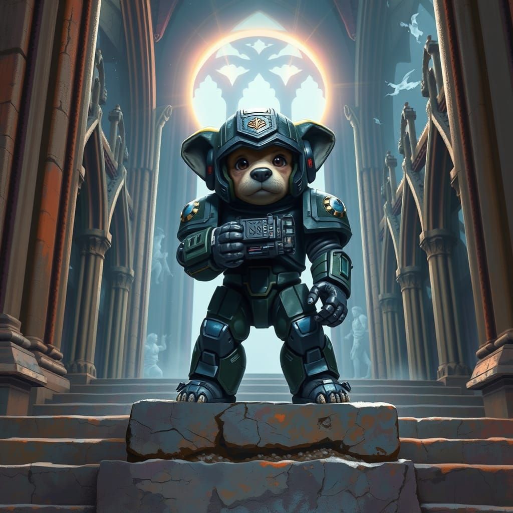 Gothic Space Marine Puppy Primarch in Power Armor