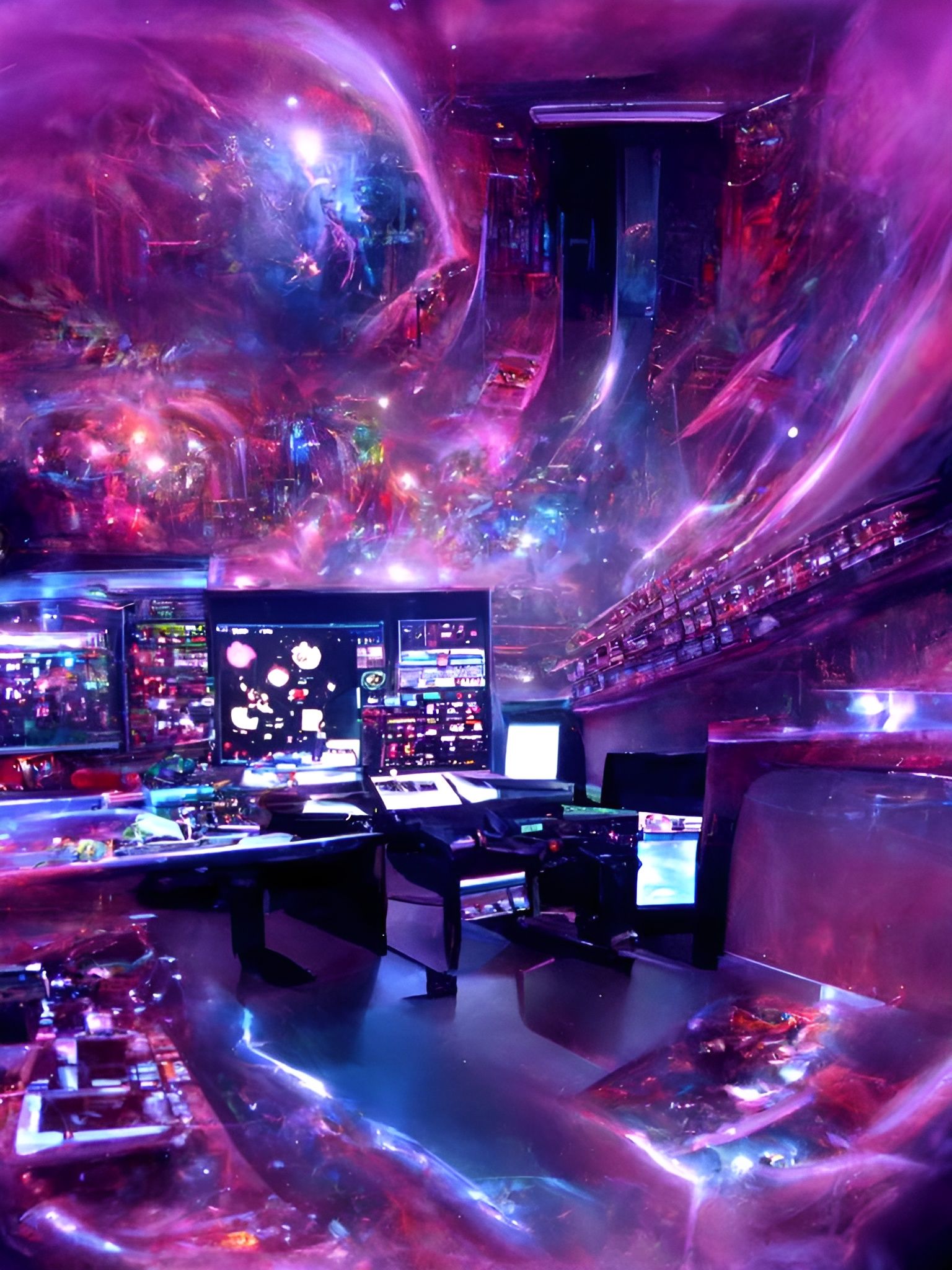 Futuristic Control Room of the Universe
