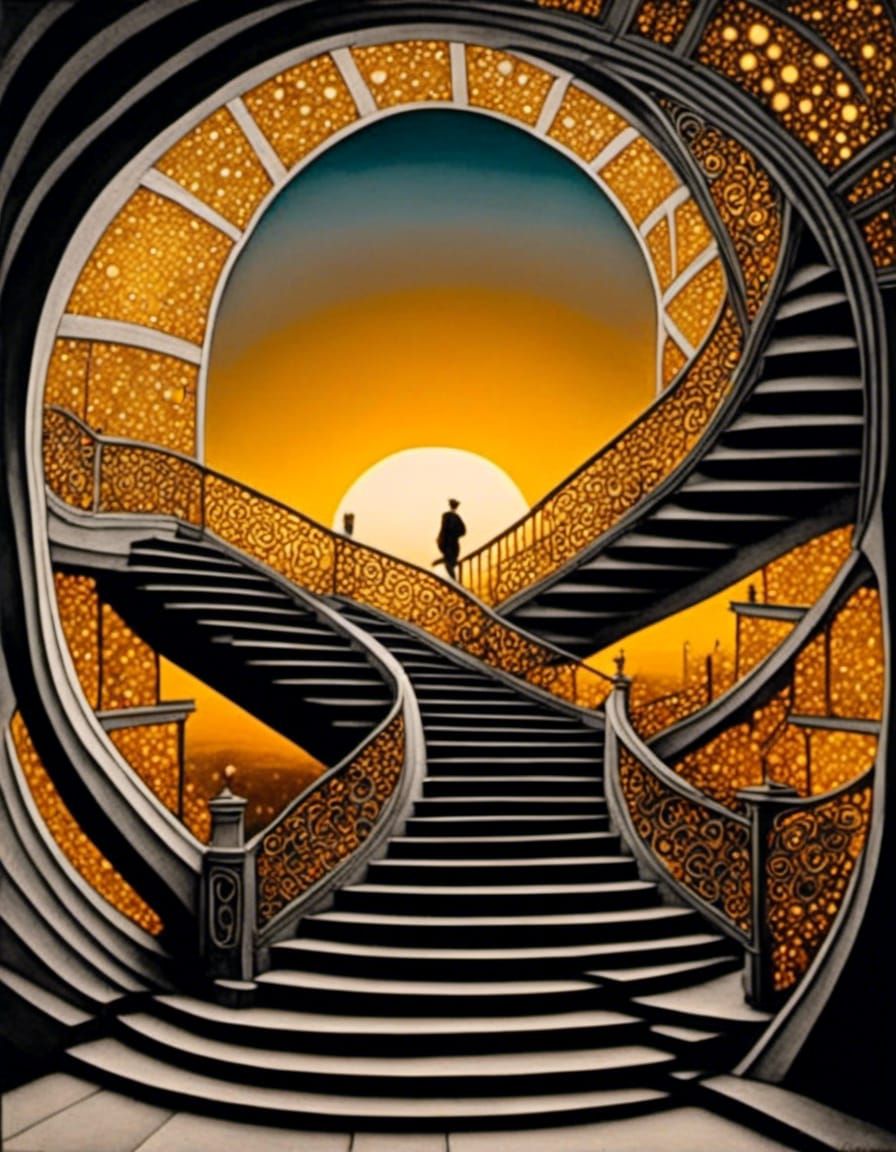 Golden Stairway to Heaven and Hellscape