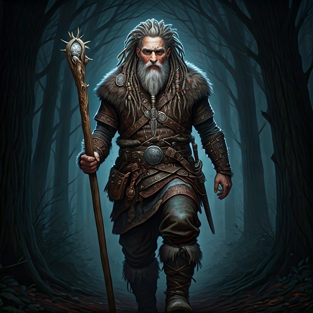 Viking Warrior in Dark Fantasy Style