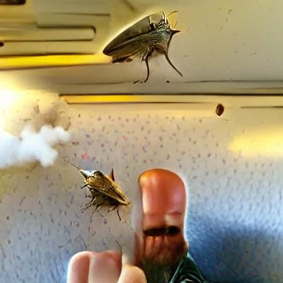 Dieselpunk Train Conductor Crushing a Fly