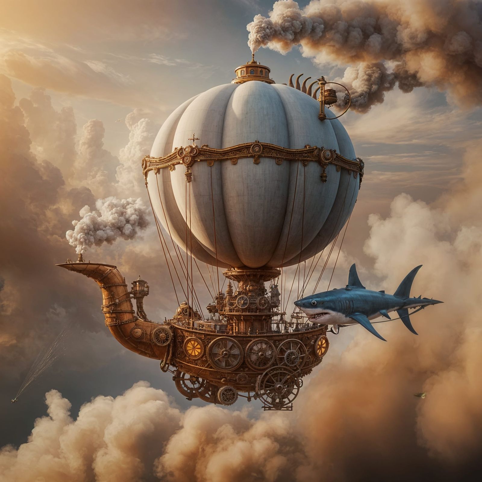 Steampunk Teacup Airship Soars Through Whimsical Skies