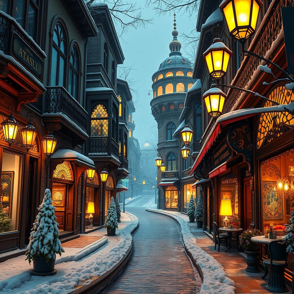 Whimsical Winter Nights in Istanbul's Art Nouveau Dreamscape