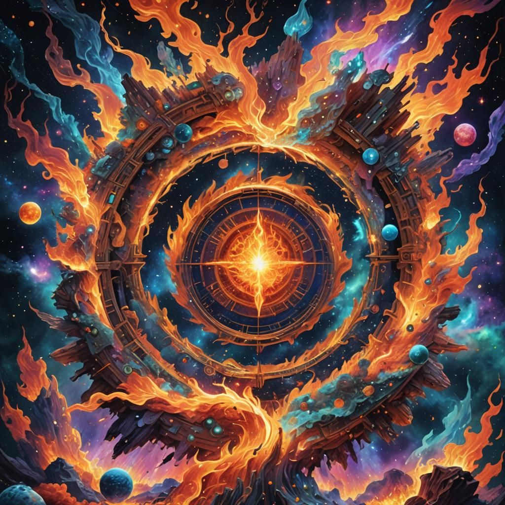 Fire in the hole in the center of the universe.