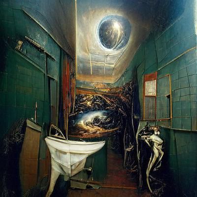Nightmare Portal in Dilapidated Bathroom