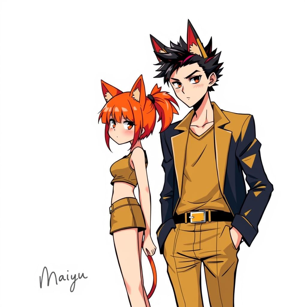 Sleek Anime-Inspired Duo Embody Edgy Style