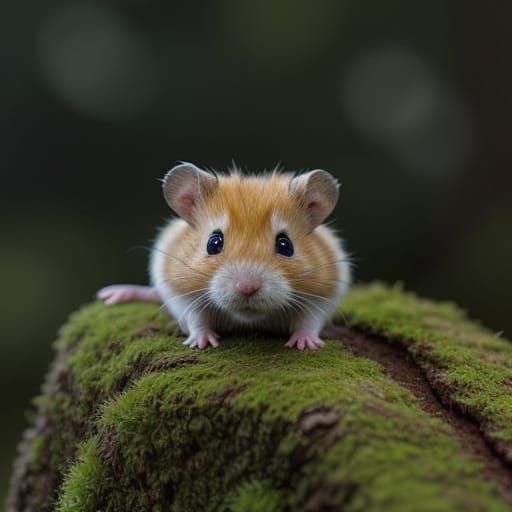 Close-Up Digital Painting Of A Cute Dwarf Hamster
