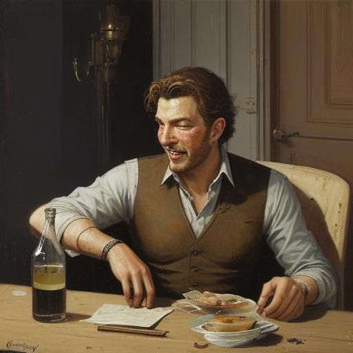 Portrait of an Angelic Young Man, Oil Painting