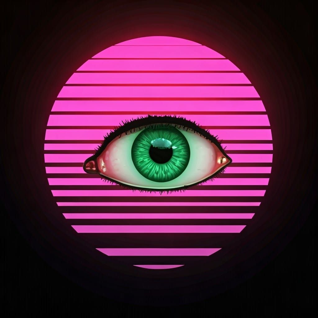 Electric Dreamscapes: Cyberpunk Cloud Patrol in Neon Retro