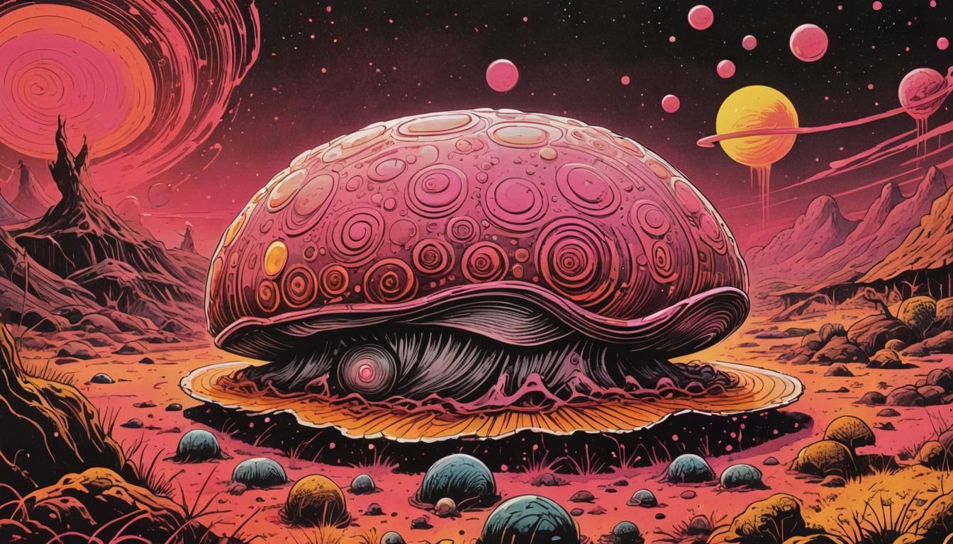 Retrofuturistic Comic Book Art: Clam of Snail Valley