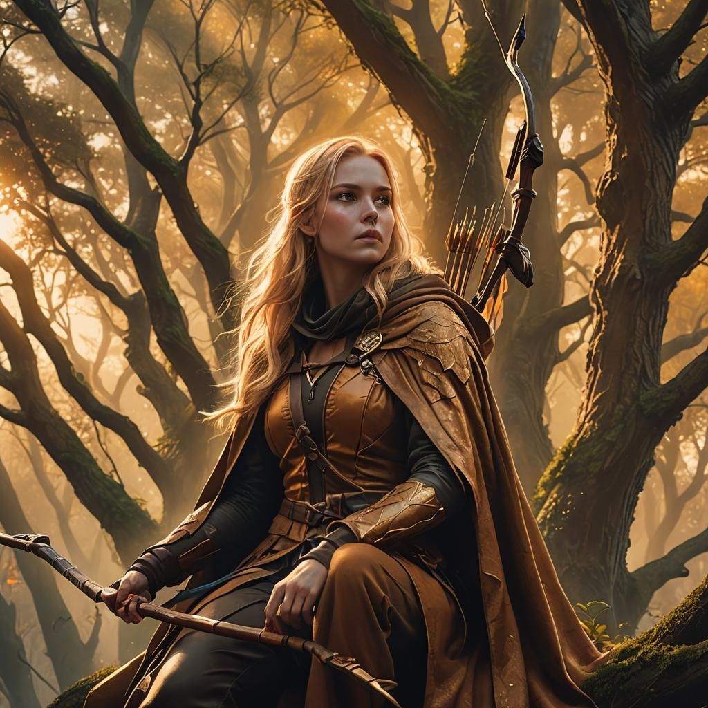 Fantasy Archer in Golden Hour Light