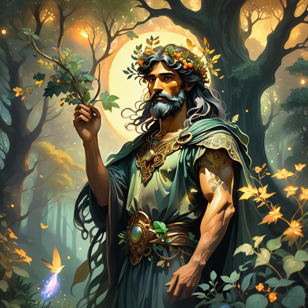 God of Forest and Field in Mystical Illustration