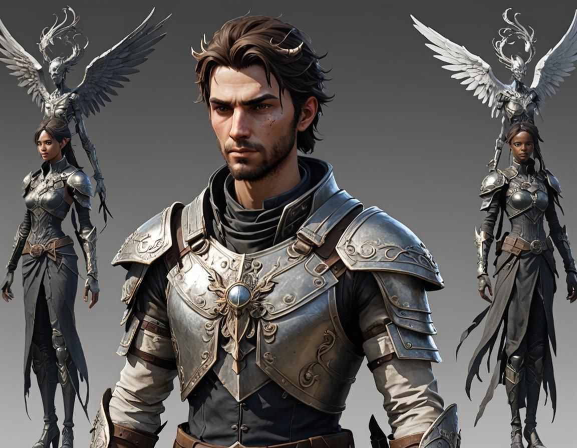 Angel and Demon Play Chess in Park