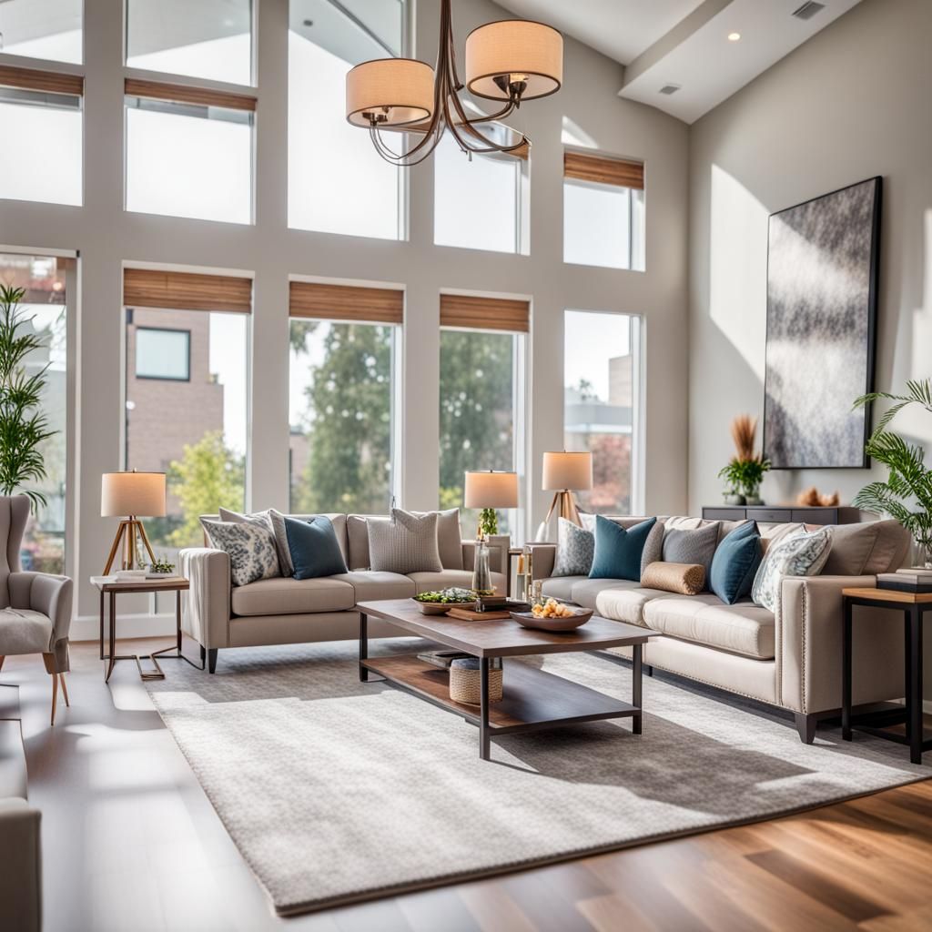 Modern American Villa Living Room: Professional Photography