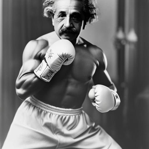 Einstein as a Fierce Middleweight Boxer