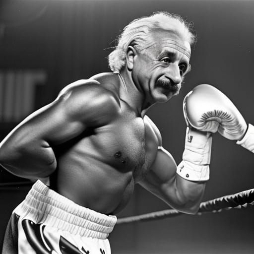 Einstein as a Fierce Middleweight Boxer