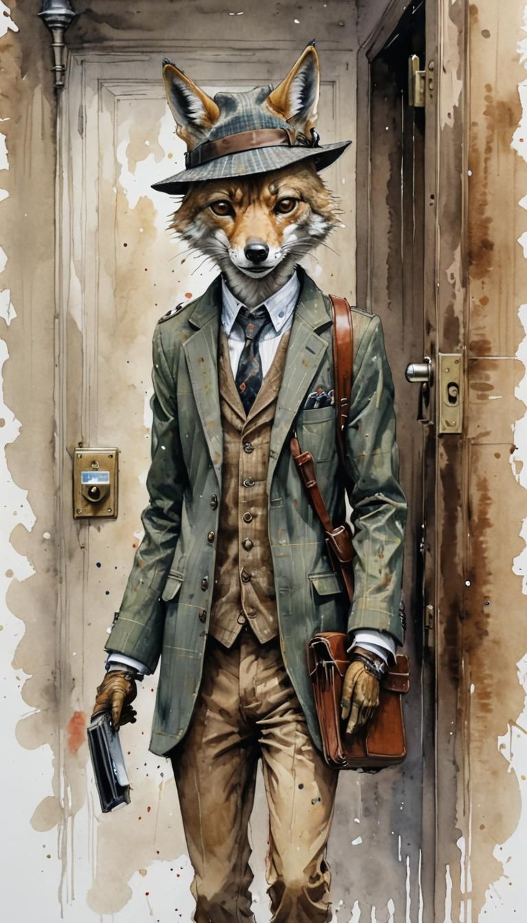 Jackal Salesman: Watercolor Manga Illustration