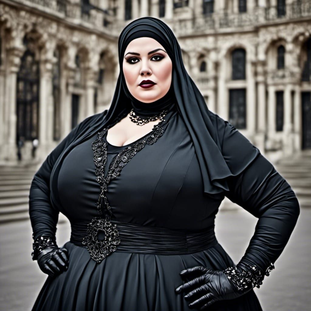 Hyperrealistic Image of a Curvy Woman in Niqab