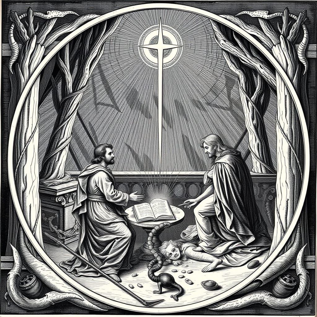 Dante's Divine Comedy in Wood Engraving Style