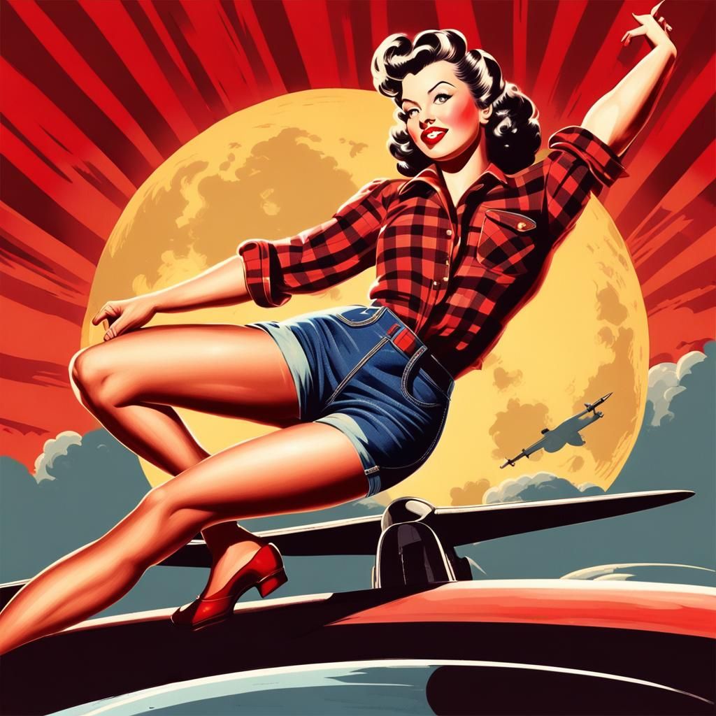 a Vintage-style pin-up girl