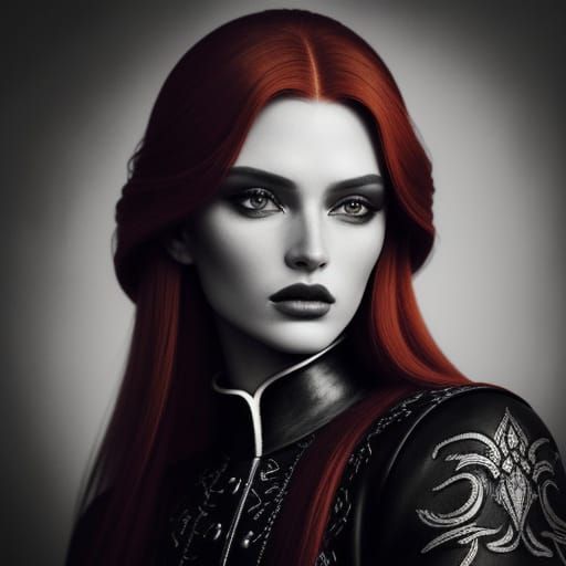 Ukrainian Redhead Supermodel in Leather Underwear