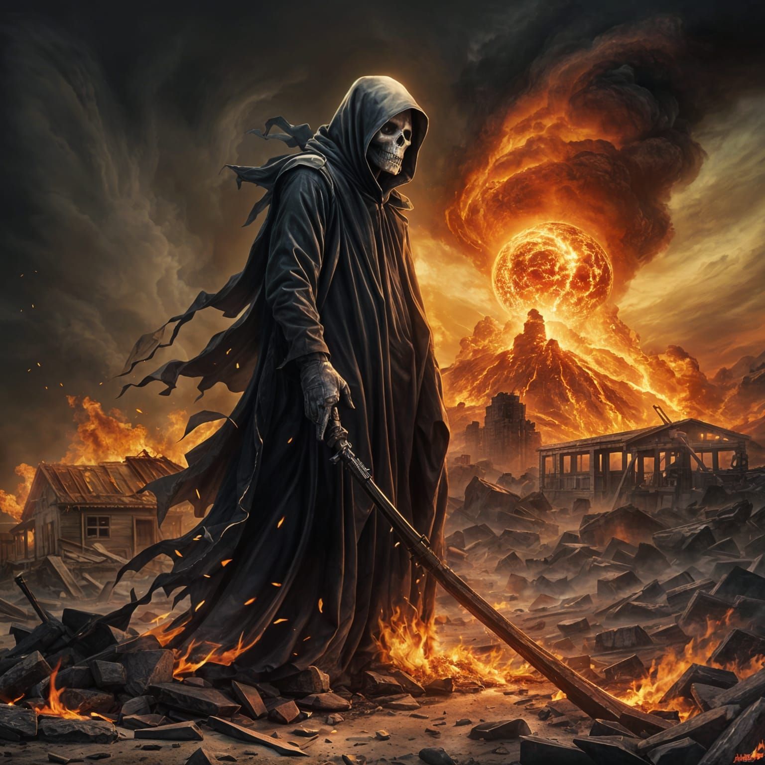Grim Reaper in Nuclear Firestorm of Destruction