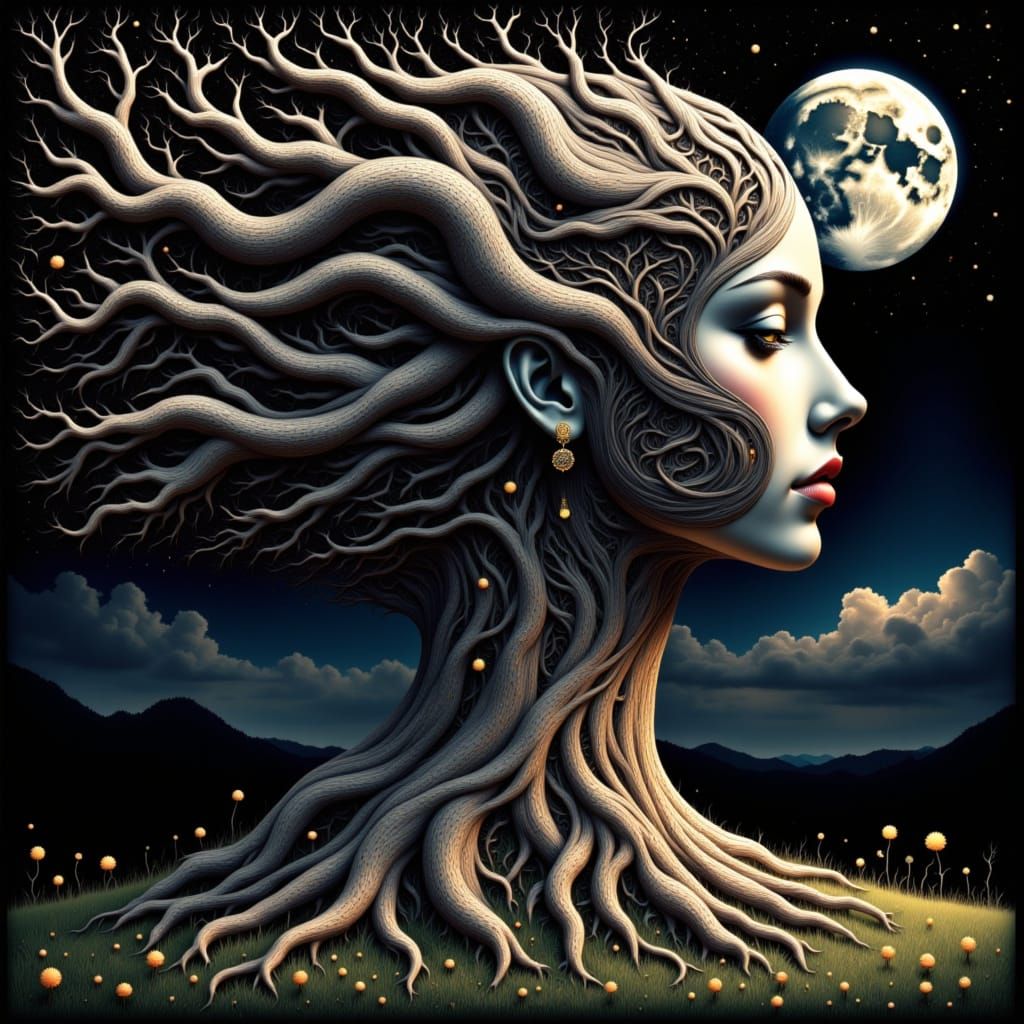 Majestic Tree Goddess Rises from Nature's Crown