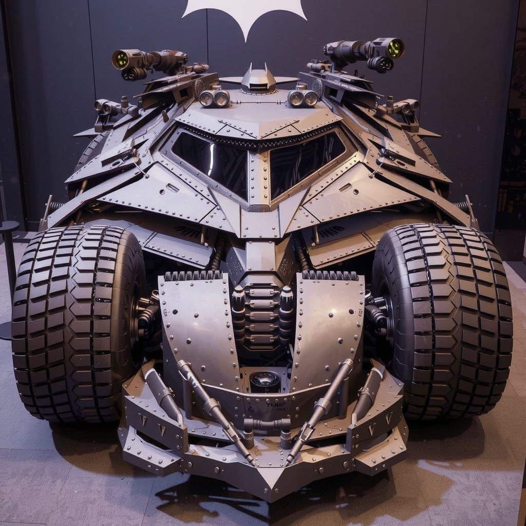 Futuristic Batmobile Speeds Through Gotham City