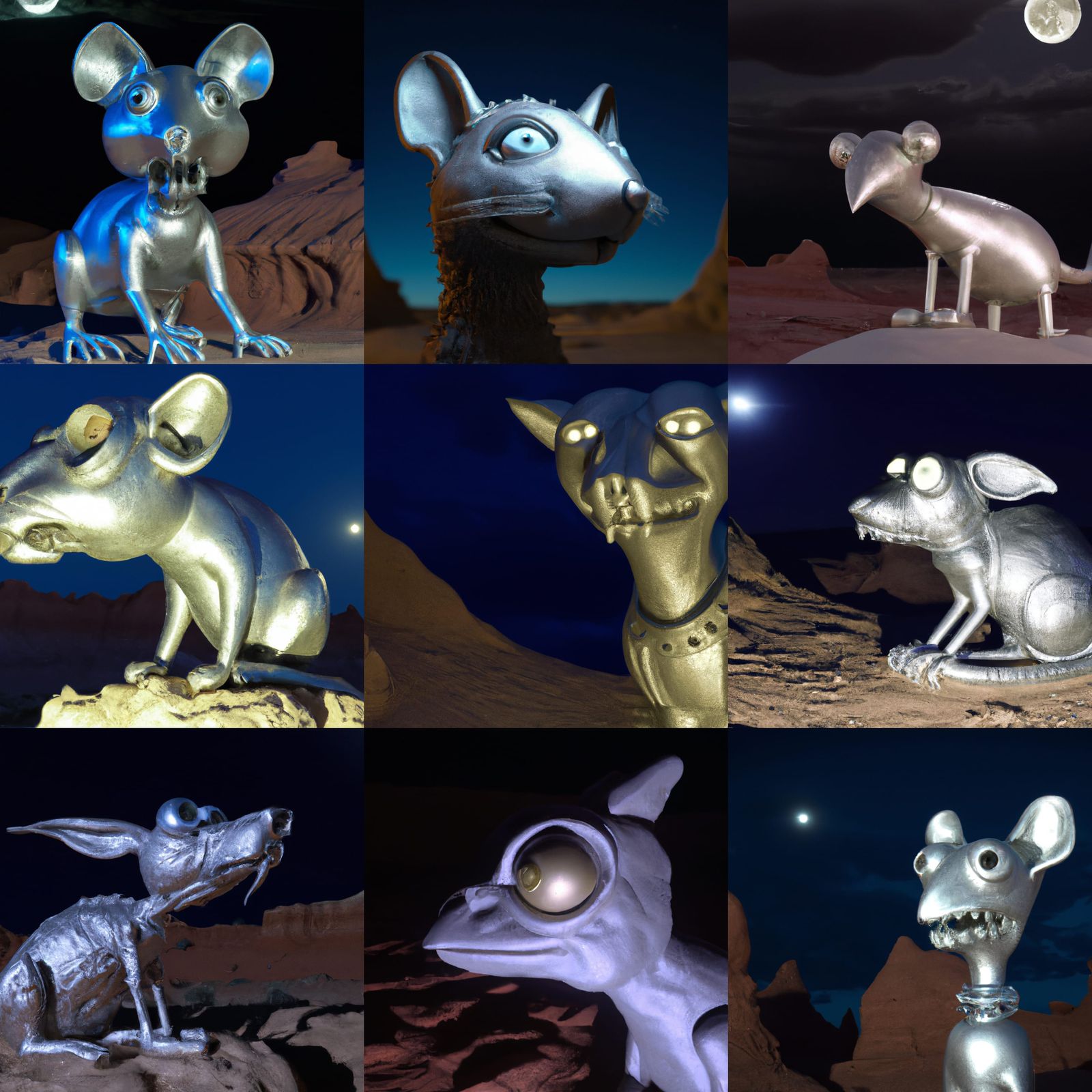 Metallic Rat Statue in Goblin Valley Canyon