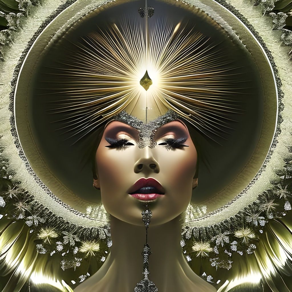 Elegant Woman with Sink in Botanical Art Style