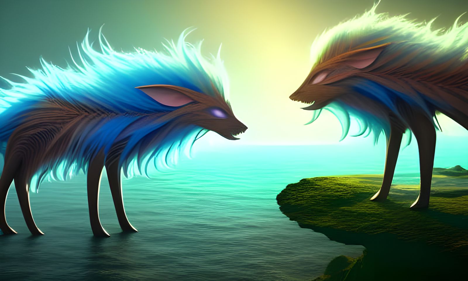 Anthropomorphic Creatures Unite in Pastel Colored Pencil Art