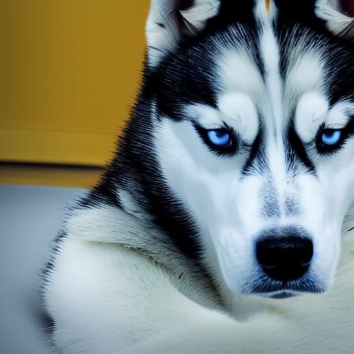 Siberian Husky Guardian in Digital Art Style