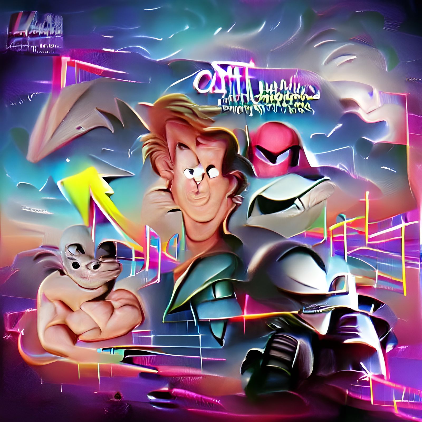 80s Cartoon Intro Theme Album Cover Art