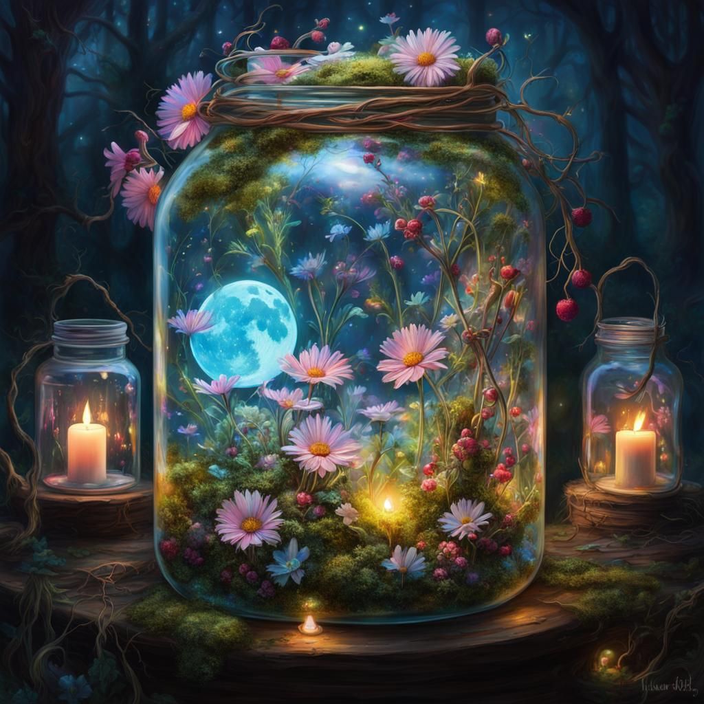 Enchanted Fae World in a Jar