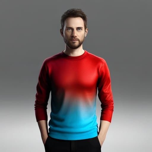 Young Man with Red Jumper: Detailed Matte Painting