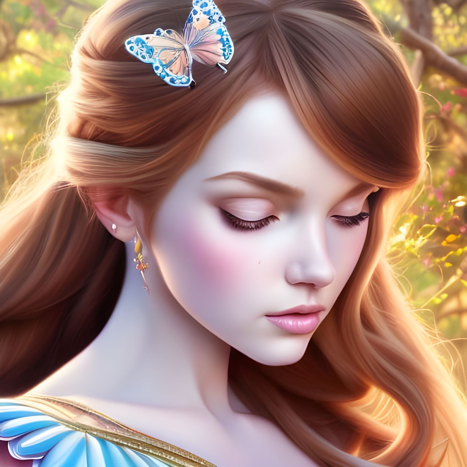 Gorgeous Disney Princess Portrait in Hyperrealistic Style