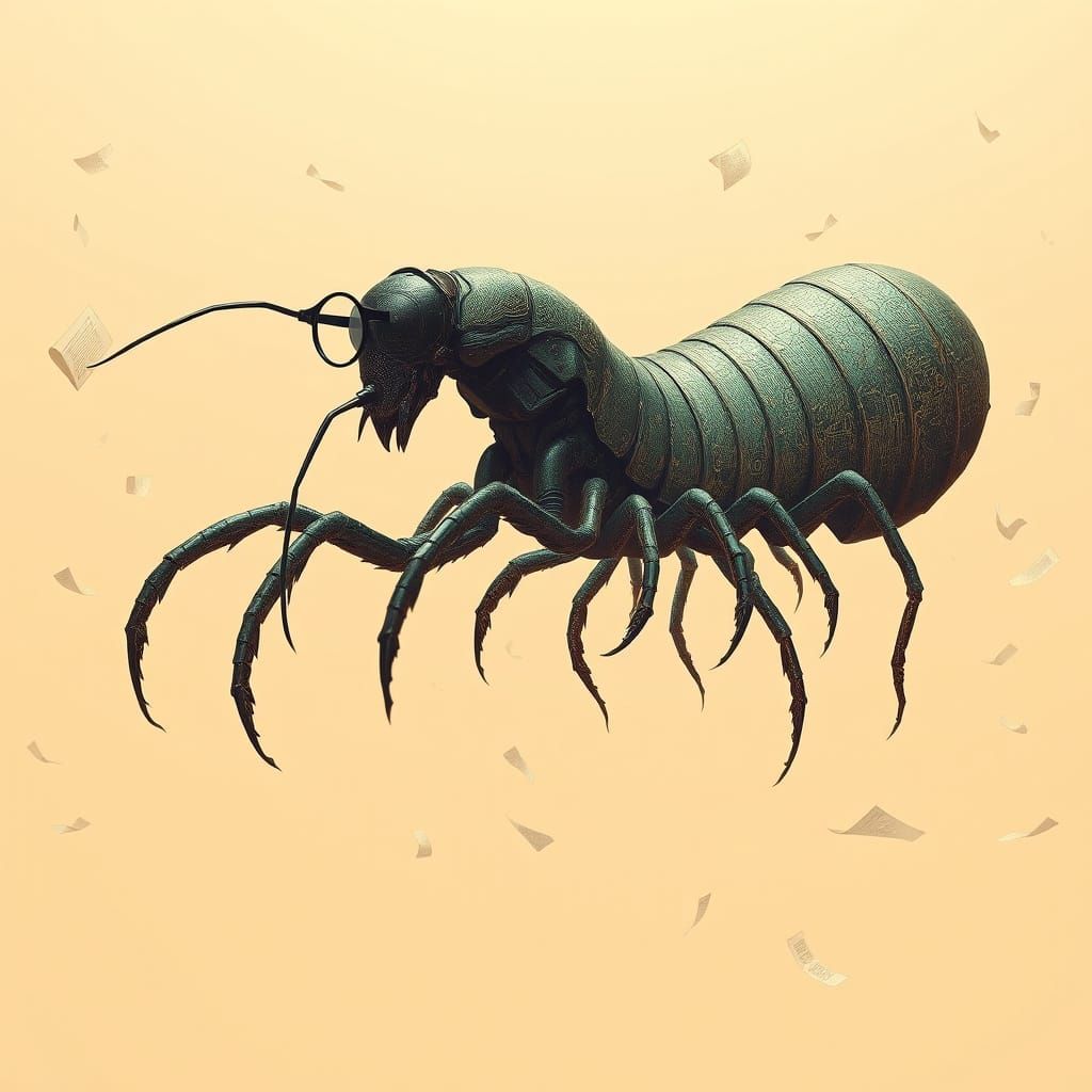 Iridescent Centipede Serenely Surrounded by Whispers of Forg...