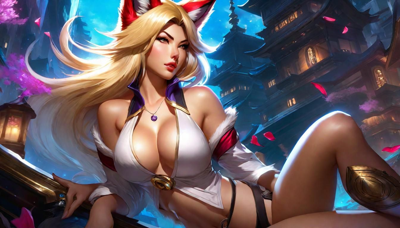 Blonde Woman with Tattoos: Ink Painting