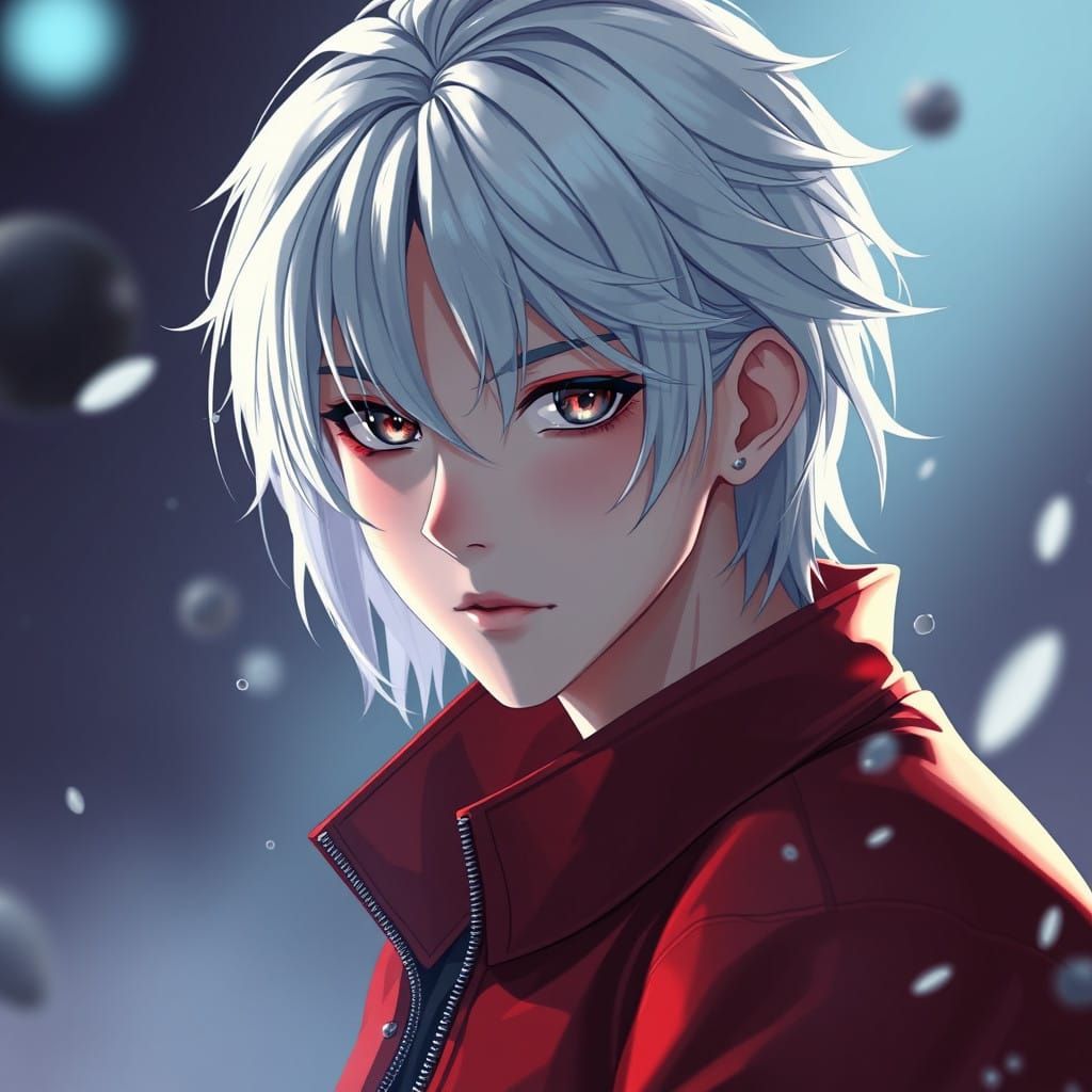 Modern Anime-Inspired Man in Red Jacket