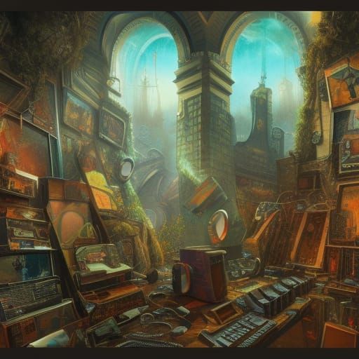 Men's Metaverse Meeting in Detailed Matte Painting