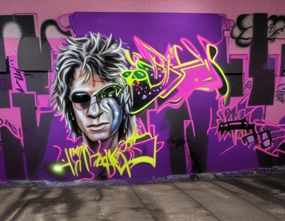 Jon Bon Jovi Steampunk Graffiti Art
