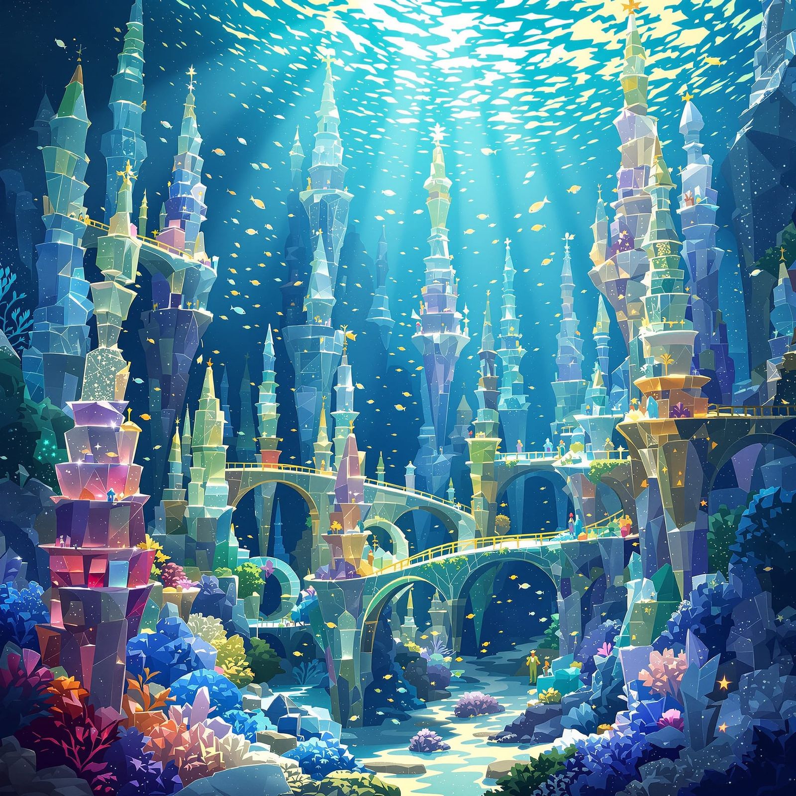 Enchanted Sea Glass City Underwater