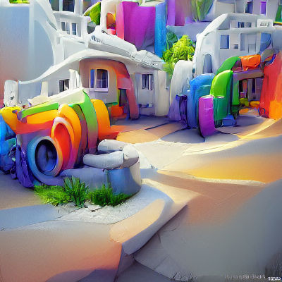 Colorful Concept Art with Ambient Occlusion