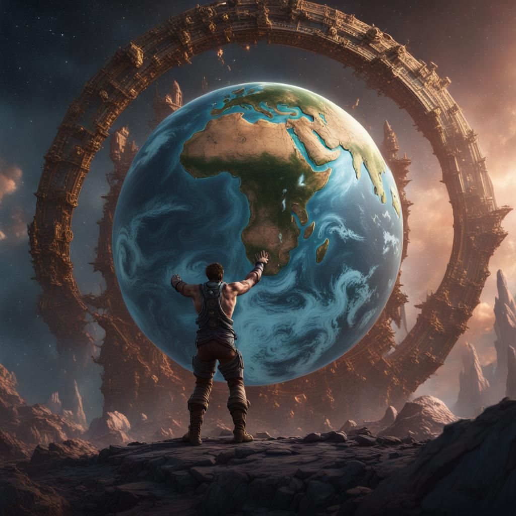 Atlas Holding Up the World: Fantasy Concept Art