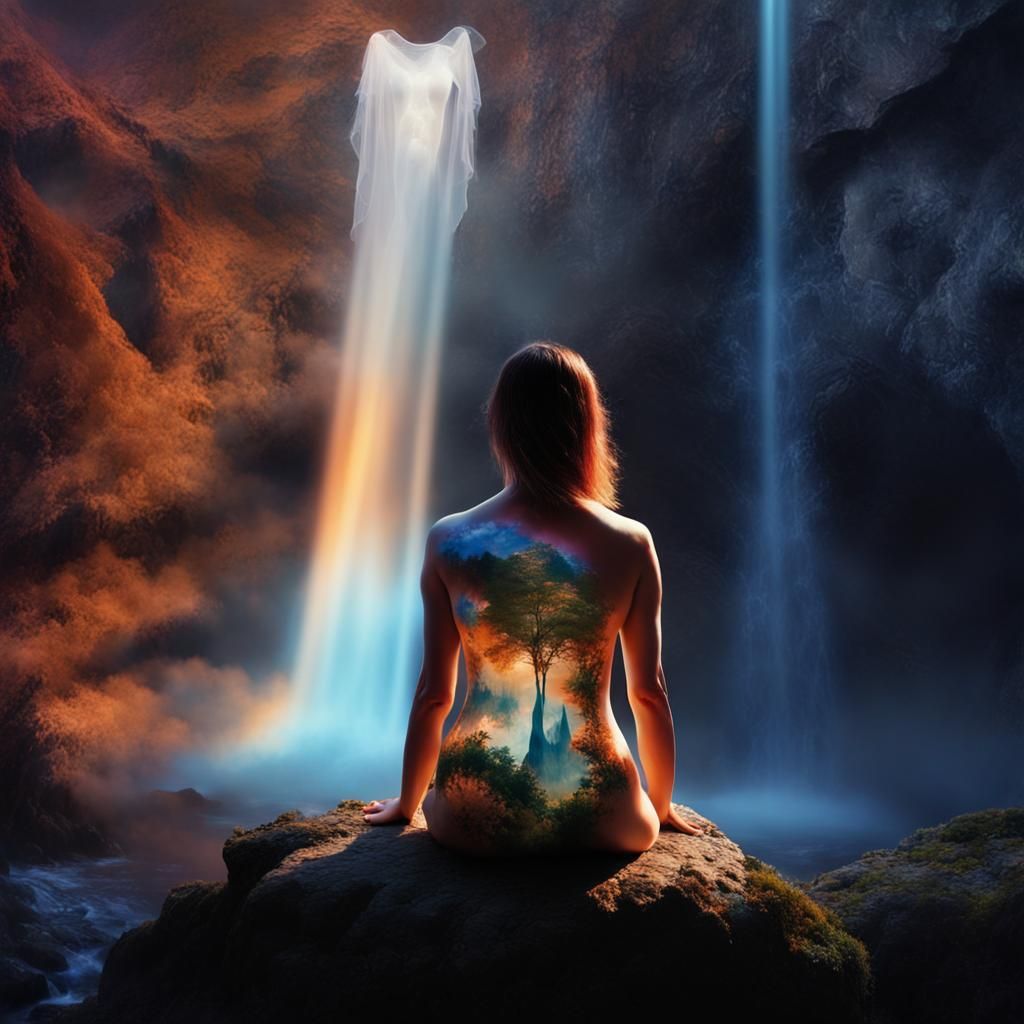 Ethereal Bodyscape: Surreal Double Exposure Portrait