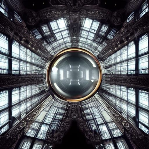 Intricate Light Bulb Interior: Digital Matte Painting