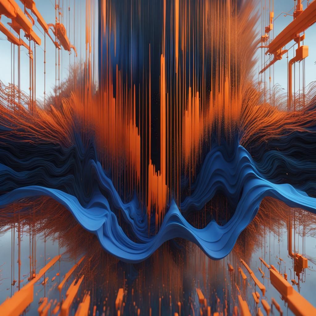 Software Synthesizer Waveform on Blue Monitor