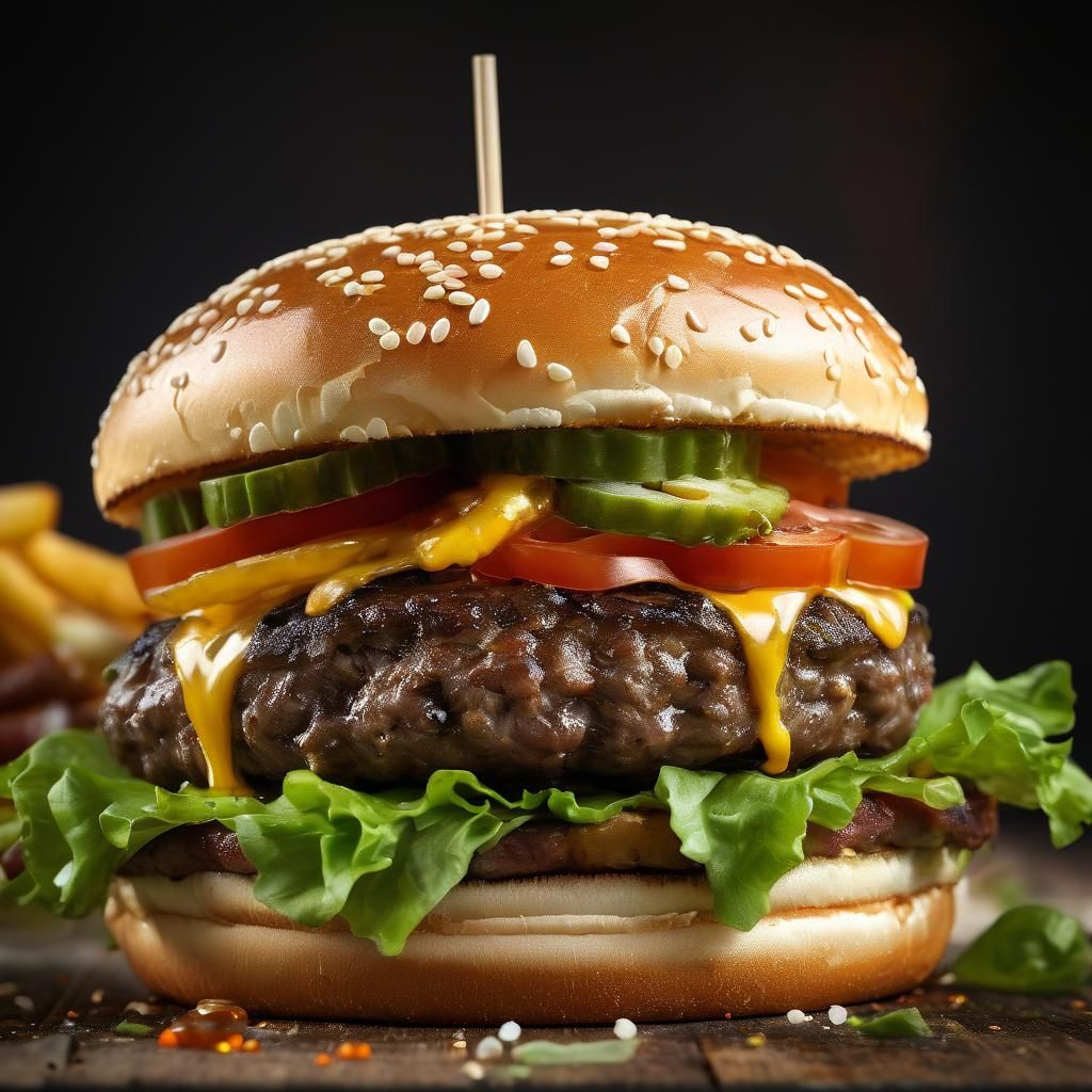 one simply  burger, appetizing