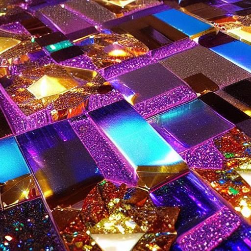 Iridescent Mosaic Waterfall Gemstone Wall Art