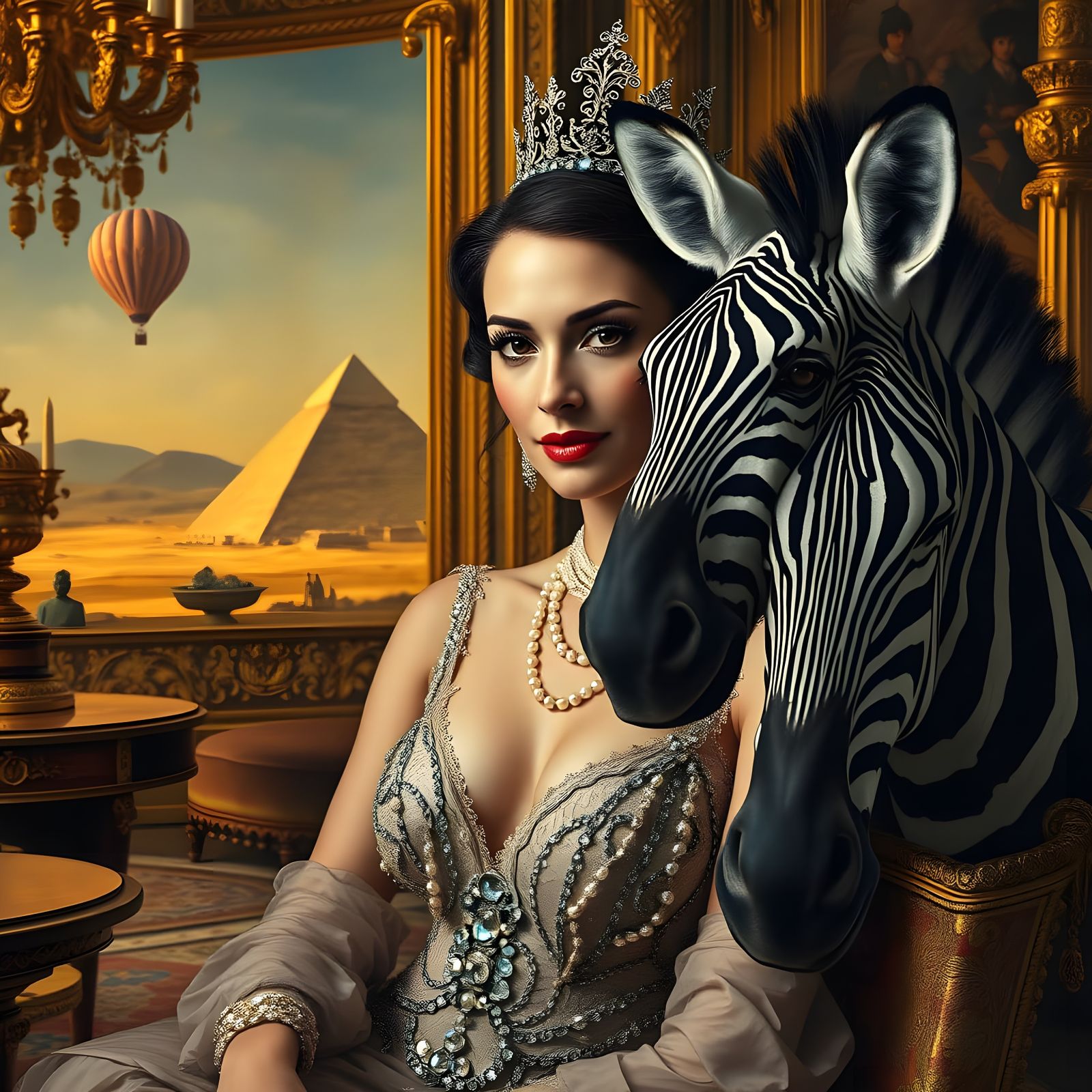 Two-Headed Zebra in Extravagant Honeymoon Setting